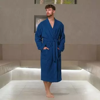 Банный халат King цвет: синий (2XL)