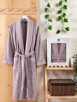 Банный халат Lenny цвет: баклажановый (3XL)