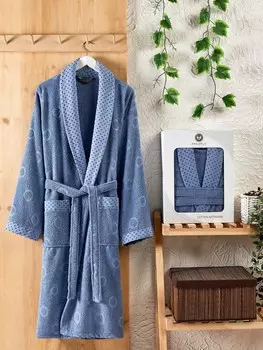 Банный халат Lenny цвет: темно-голубой (XL)