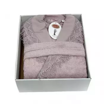 Банный халат Makrame цвет: лиловый (XL)