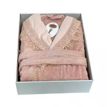 Банный халат Makrame цвет: пудровый (M)