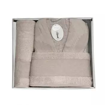 Банный халат Maribella цвет: светло-пудровый (L-XL)