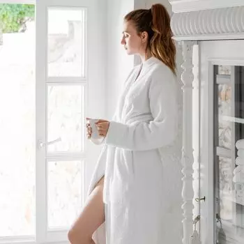 Банный халат Миэль цвет: белоснежный (S)