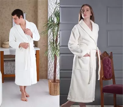 Банный халат Mora цвет: кремовый (L)