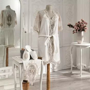 Банный халат с полотенцем и тапочками Floransa (M-L)