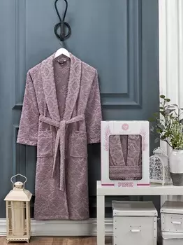 Банный халат Salda цвет: баклажан (xxL)