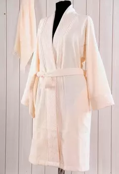 Банный халат Sense цвет: кремовый (L-XL)