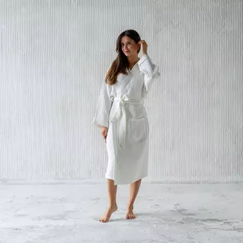 Банный халат Шифу цвет: сливочный (M)