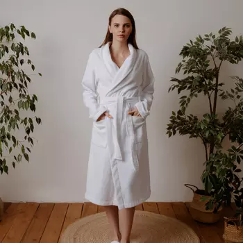 Банный халат Синус цвет: белый (3XL)