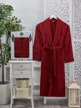 Банный халат Vespira цвет: бордовый (xxL)