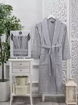 Банный халат Vespira цвет: светло-серый (2XL)