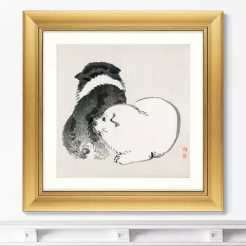 Black and white puppies, 1883г. (61х61 см)