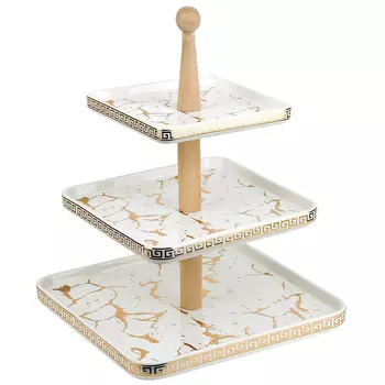 Блюдо Белый мрамор (25х25х33 см)