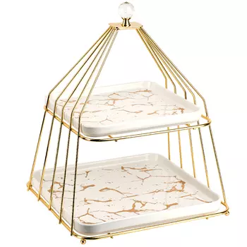 Блюдо Белый мрамор (27х27х34 см)