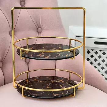 Блюдо Черный мрамор (22х22х28 см)