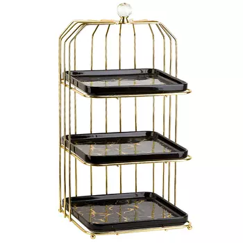 Блюдо Черный мрамор (22х22х46 см)