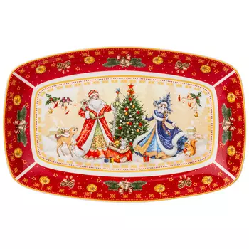 Блюдо Дед Мороз и Снегурочка (25х16х3 см)