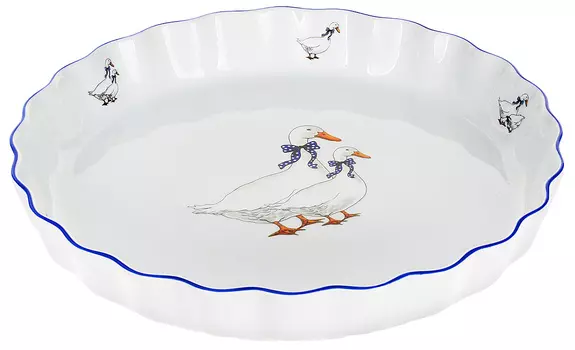 Блюдо круглое Гуси (30 см)