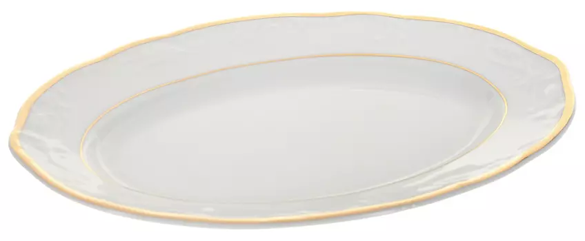 Блюдо овальное Белоснежный тюльпан. Золото (24 см)