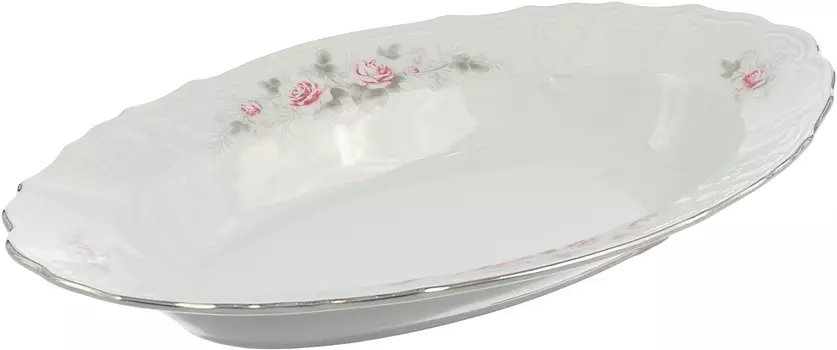 Блюдо овальное Бледные розы (24 см)