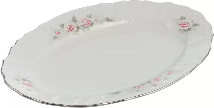 Блюдо овальное Бледные розы (26 см)