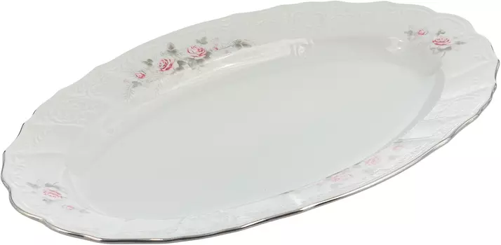 Блюдо овальное Бледные розы (36 см)