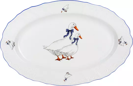 Блюдо овальное Гуси (36 см)