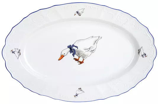 Блюдо овальное Гуси (39 см)