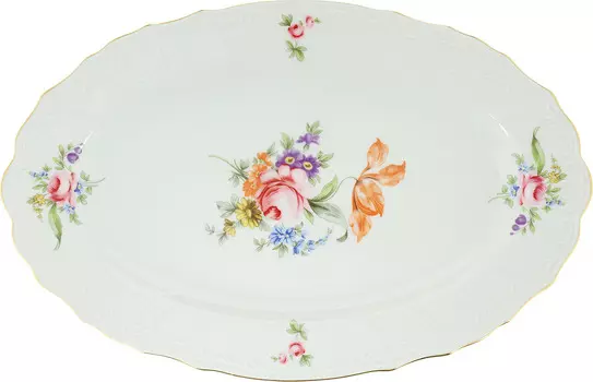 Блюдо овальное Мейсенский букет (36 см)