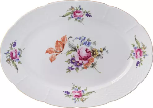 Блюдо овальное Мейсенский цветок (32 см)