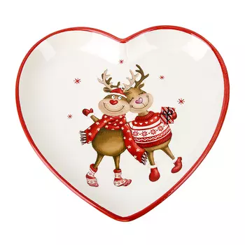 Блюдо Рождественские олени (22х22х3 см)
