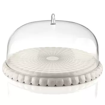 Блюдо сервировочное с крышкой Tiffany цвет: молочно-белый (30 см)
