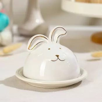 Блюдо Зайка в золотом (12х10 см)