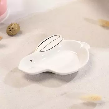 Блюдо Зайка в золотом (16х11х3 см)