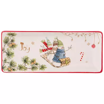 Блюдо Зимняя забава (28х12 см)