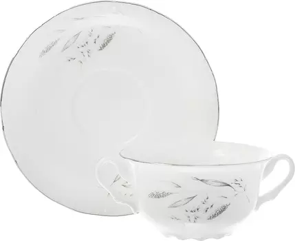 Бульонница с блюдцем Серебряные колосья (335 мл - 6 шт)
