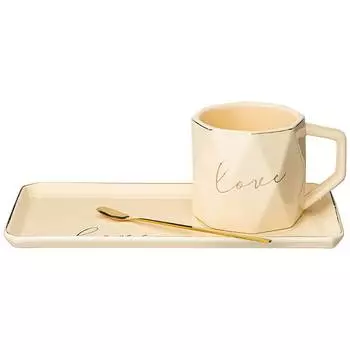 Чайная пара Break time цвет: бежевый (260 мл)