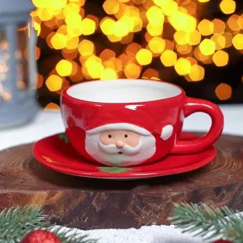 Чайная пара Дедушка Мороз (15х15х6 см)