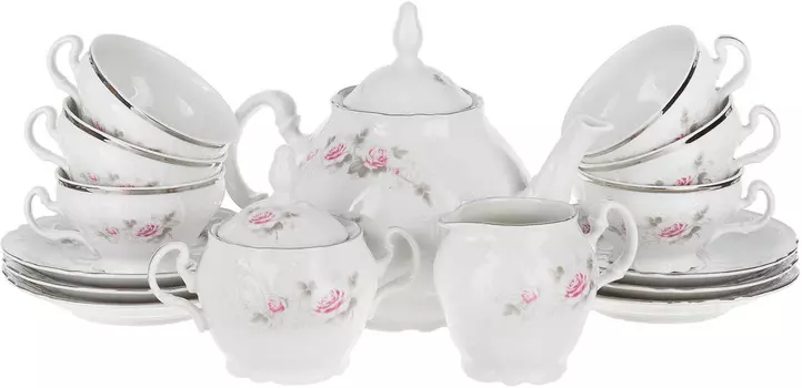 Чайный сервиз Бледные розы (15 предметов)