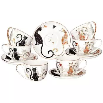 Чайный сервиз Парижские коты (12 предметов)