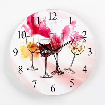 Часы Бокалы (24х24х3 см)
