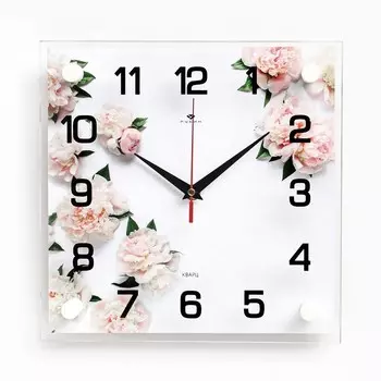 Часы Цветы (25х25 см)