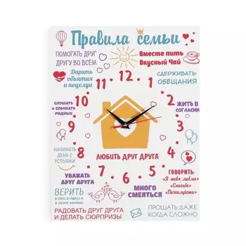Часы Правила семьи (40х30х4 см)