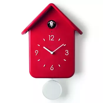 Часы с кукушкой QQ красные цвет: красный (25х29х12 см)