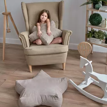 Декоративная подушка-игрушка Старс цвет: светло-серый (65х65х20)