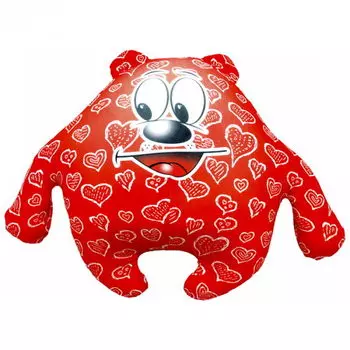 Декоративная подушка Медведь Лаки цвет: красный (40х59)