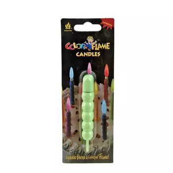 Свеча декоративная Color Flame цвет: зеленый (2х9 см)