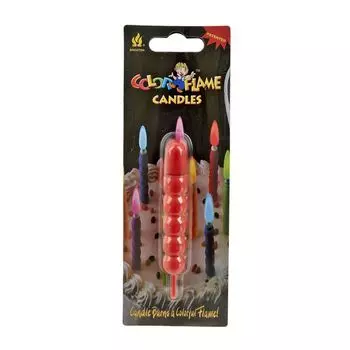 Свеча декоративная Color Flame цвет: красный (2х9 см)
