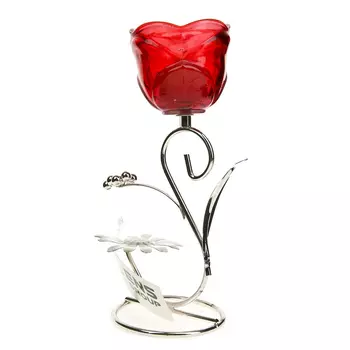 Подсвечник Красный Цветок (8х11х19 см)