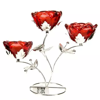 Подсвечник Красный Цветок (10х21х24 см)